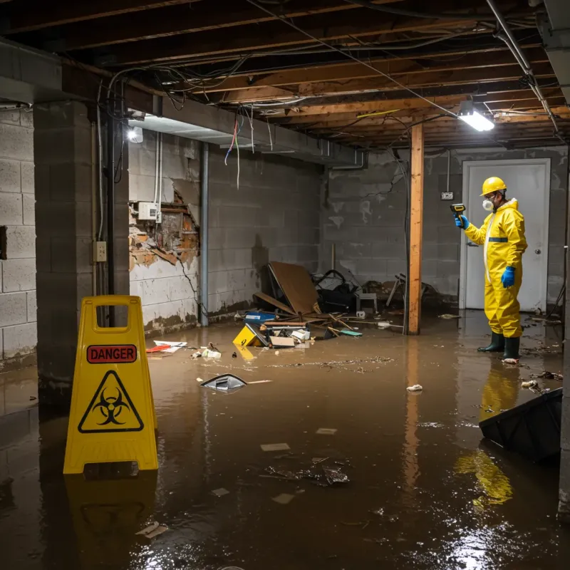 Flooded Basement Electrical Hazard in Nunda, NY Property